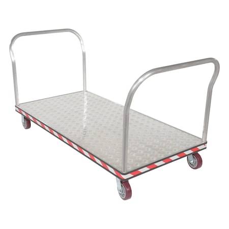 Vestil Aluminum Treadplate Platform Truck Dual Handle 36 x 72 ATP-C-3672-2HDL